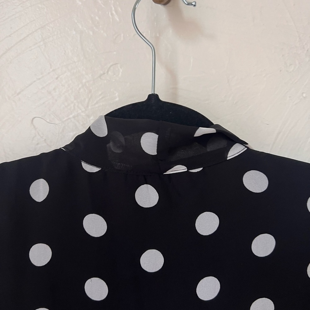 Walter Baker Duchess black polka dot neck tie top size S - Picture 7 of 10